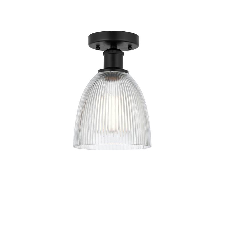 Innovations Lighting Edison Castile - 1 Light 6" Semi-Flush Mount - Clear/Matte Black