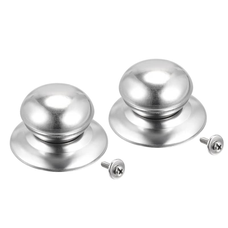 Universal Pot Lid Knob, Stainless Steel Replacement Knob 66x49x37mm, 2pcs - Silver Tone