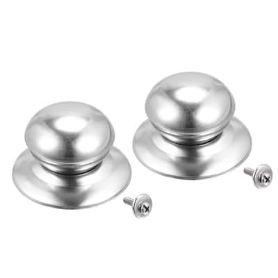 Universal Pot Lid Knob, Stainless Steel Replacement Knob 66x49x37mm, 2pcs - Silver Tone