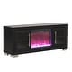 preview thumbnail 14 of 16, Furniture of America Fionna Modern Black Electric Fireplace TV Stand with LED and Shelves