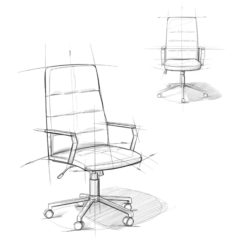 WYNDENHALL Parks Swivel Adjustable Executive Computer Office Chair