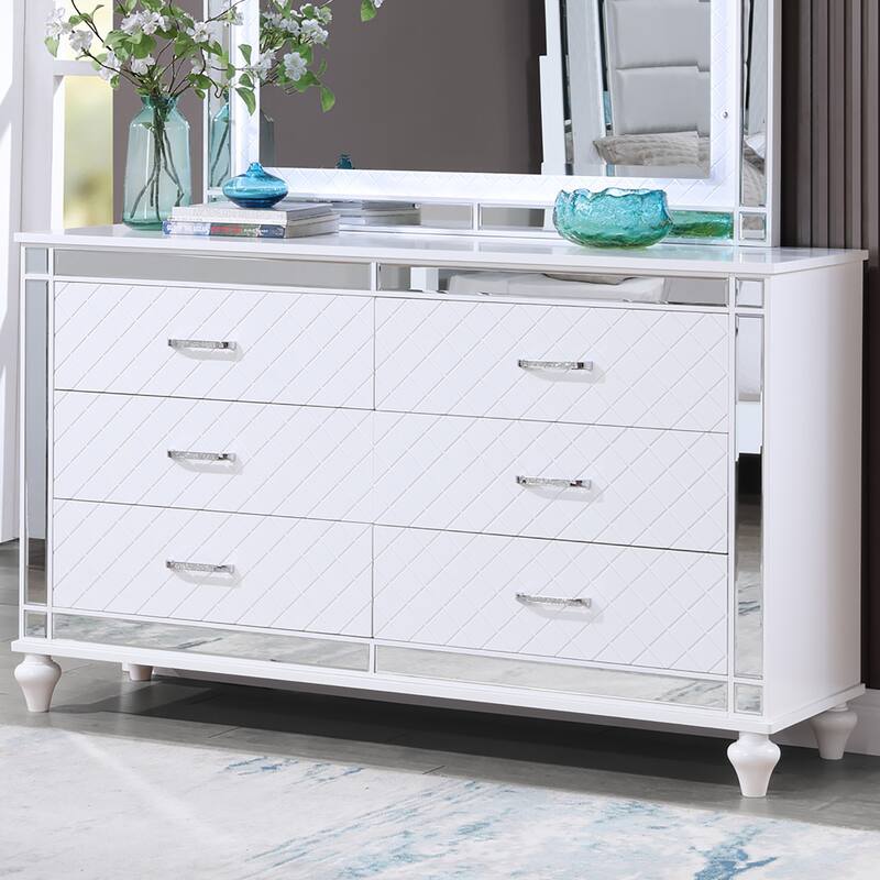 Livorno Gunmetal 6-Drawer 62 in. W Dresser