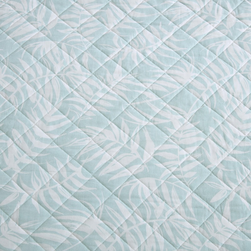 Tommy Bahama Art Of Palms Cotton Reversible Blue Quilt Set