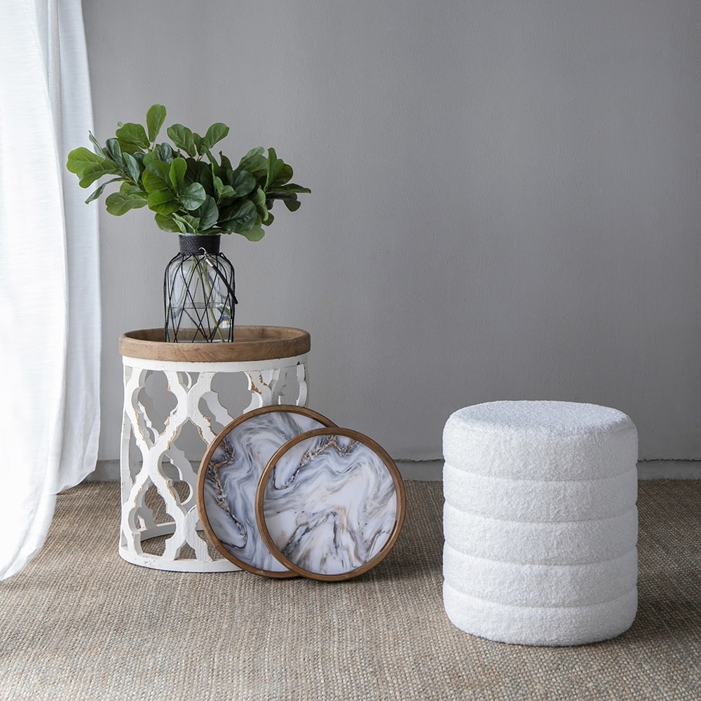 GDFStudio - Isabella French Country Home Decor Collection with Vase, Stool - 22.4"