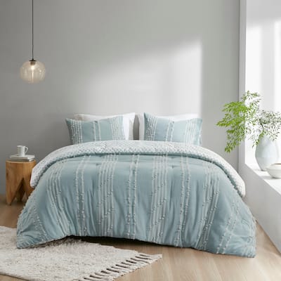 INK+IVY Kara 3 Piece Cotton Jacquard Comforter Set
