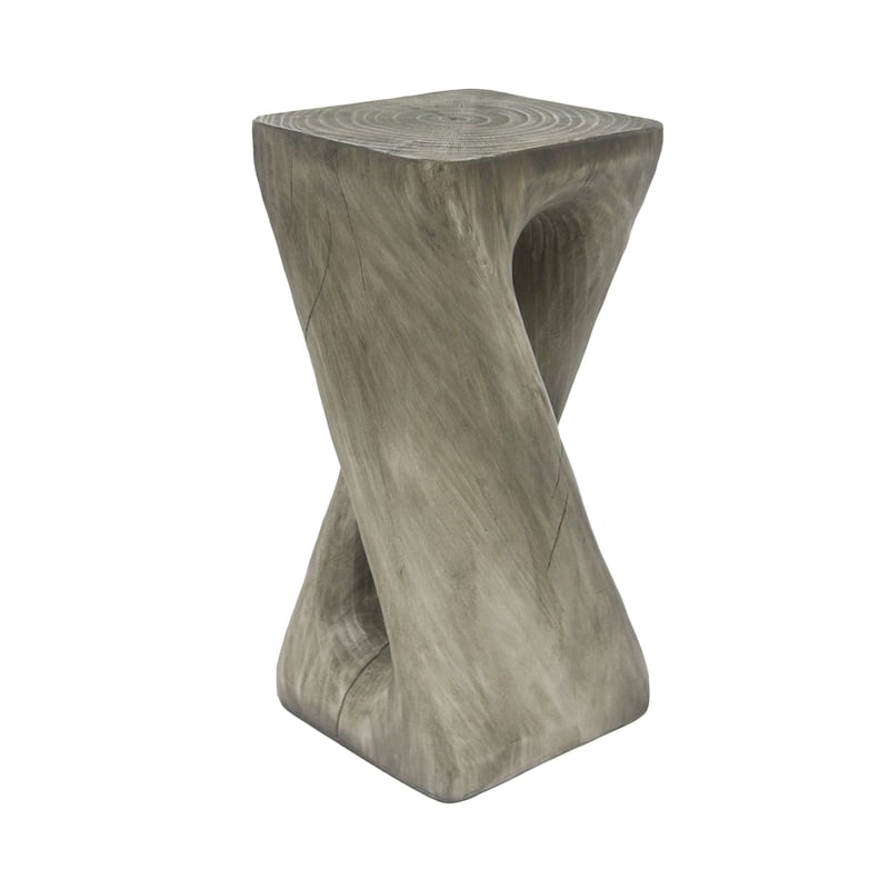 Twist Shape Side Table Lightweight Concrete End Table Decorative Accent Table, Garden Stool Table for Outdoor Indoor
