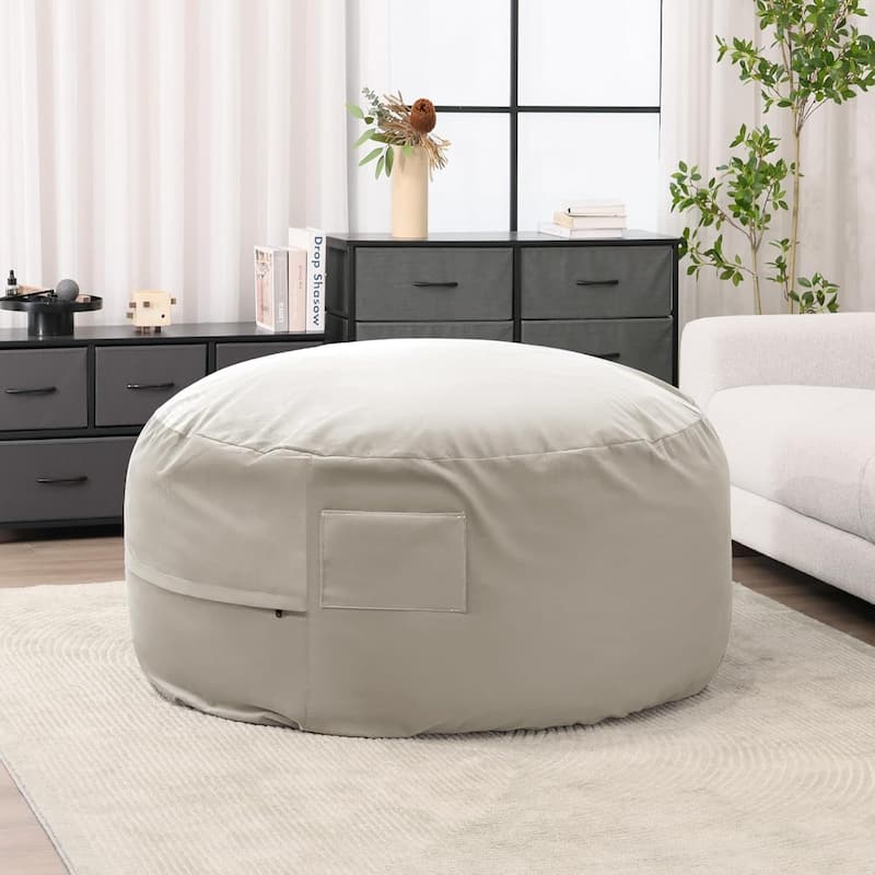 Bean Bag Chair, Oversized Beanbag for Gaming Reading Foam Filled Couch with Removable Cover for Living Room Bedroom College Dorm - Grey - Large
