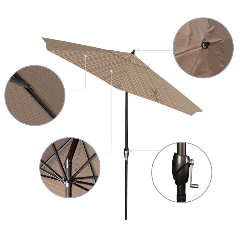 North Bend 7.5 Crank Lift Auto Tilt Patio Umbrella with Outdoor Rated Olefin Fabric by Havenside Home
