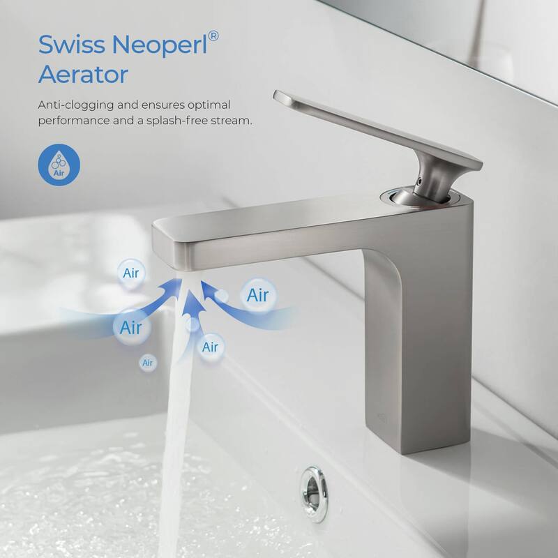Lead Free Solid Brass Single Handle Bathroom Vanity Sink Faucet with Water Hose