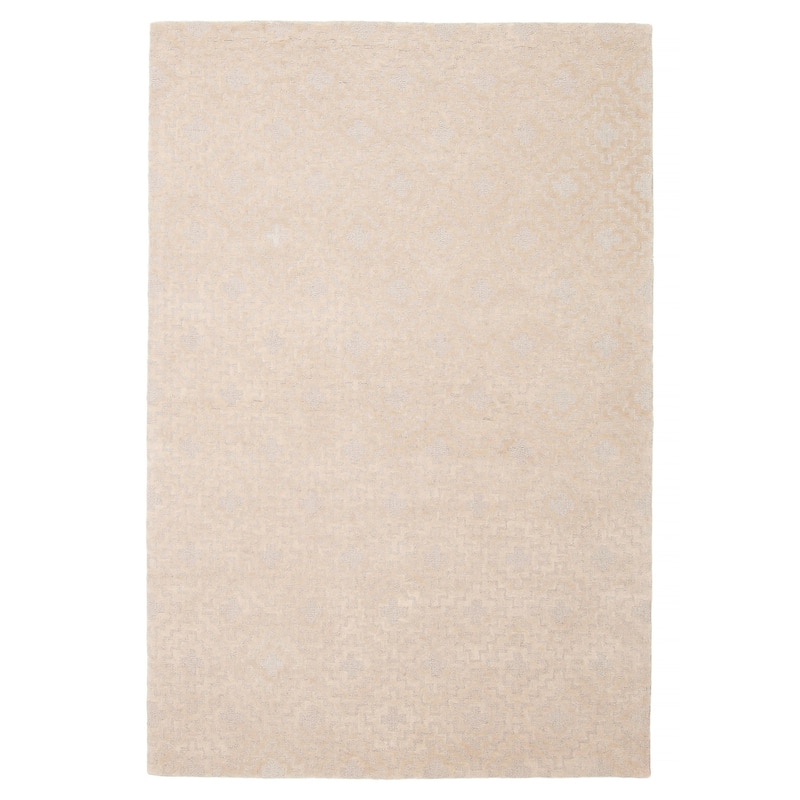 ECARPETGALLERY Hand Tufted Timeless Khaki Wool Rug - 5'0 x 7'7 - Light Khaki - 5'0 x 7'7