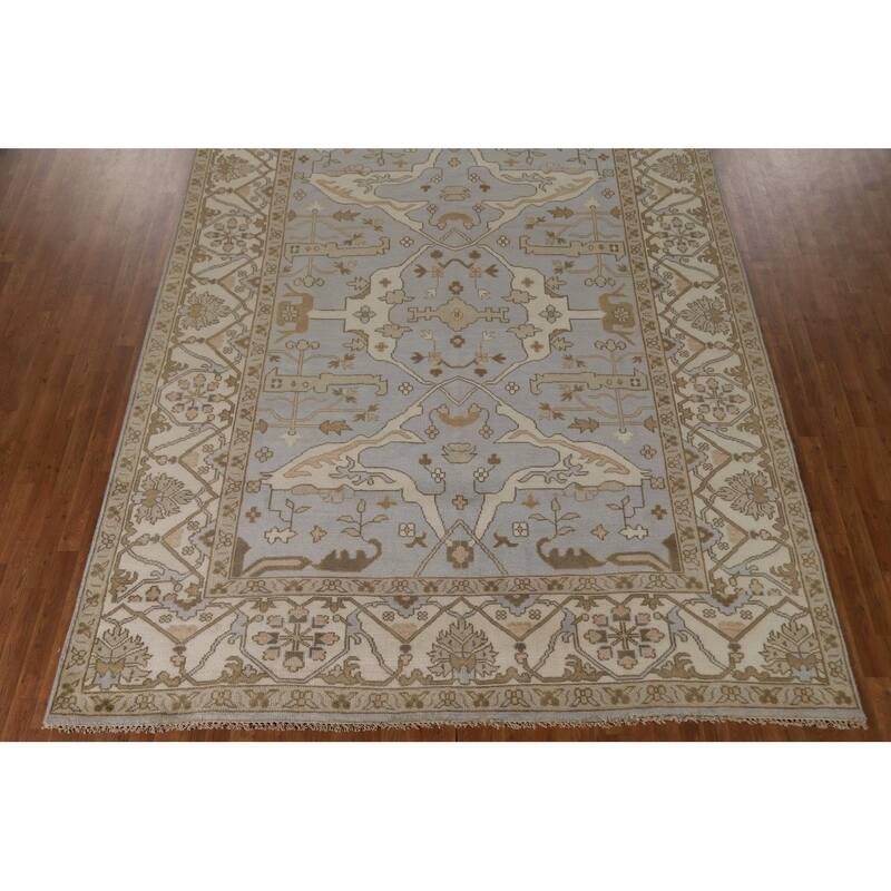 Oushak Oriental Area Rug Hand-Knotted Wool Carpet - 9'0"x 11'10"