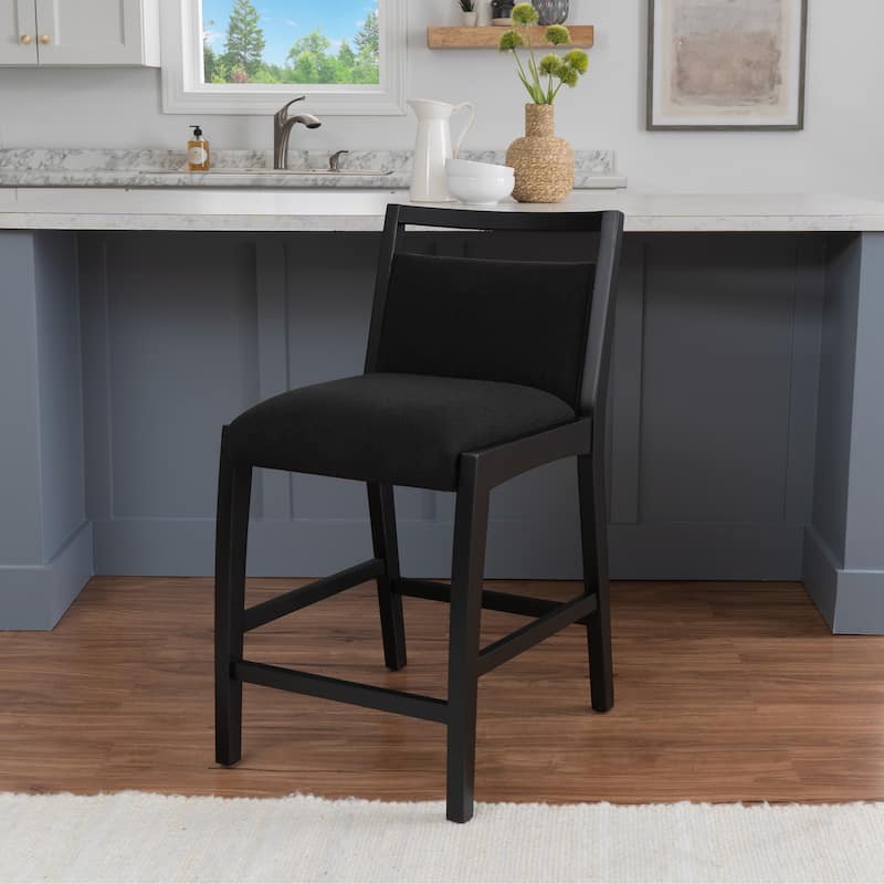 Skylar Upholstered Counter Stool - Black
