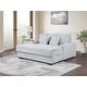 preview thumbnail 6 of 8, Symphony 67"W Corduroy Oversized Sofa Chaise Lounge Chair with Cupholders and USB Charging Port Light Gray
