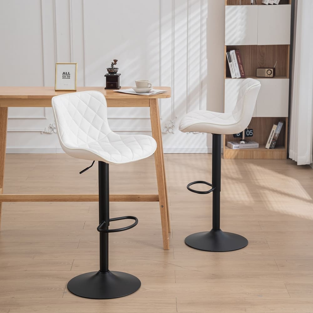 Bar Stools Set of 2 Adjustable Swivel Bar Chairs Modern Counter Stools
