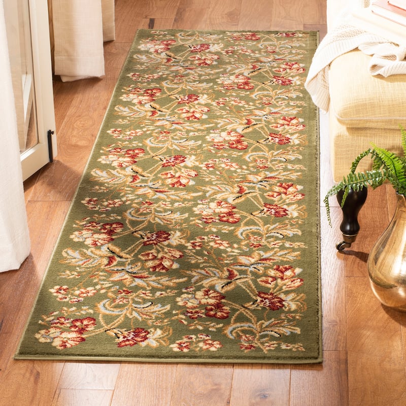 SAFAVIEH Lyndhurst Claudette Traditional Oriental Rug - 2'3" x 16' Runner - Sage