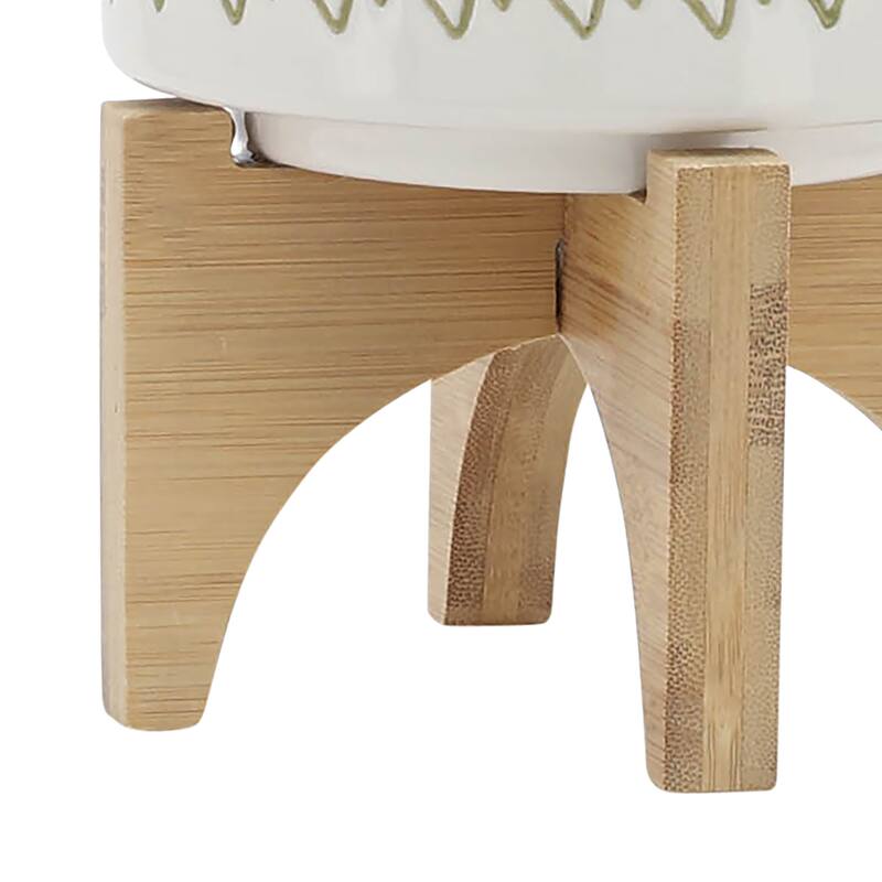 Sagebrook Home Abstract Ceramic Planter on Stand Indoor/Outdoor