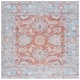 preview thumbnail 16 of 19, SAFAVIEH Tucson Erina Machine Washable Slip Resistant Shabby Chic Rug 6' Square - Turquoise/Rust - Square