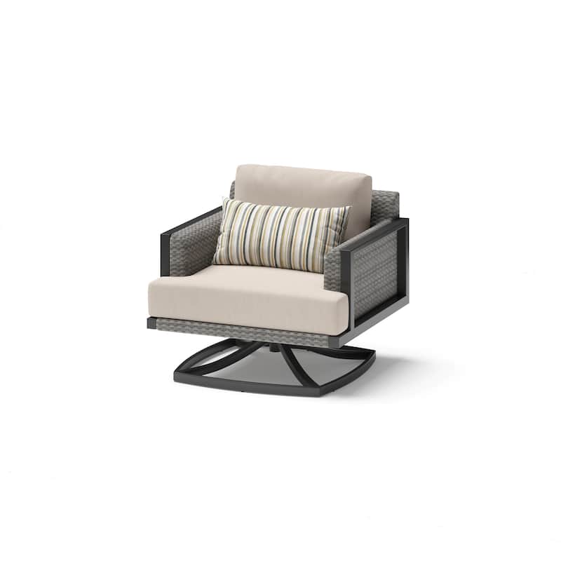 Vistano 7 Piece Sunbrella Outdoor Patio Motion Fire Seating Set - Gray