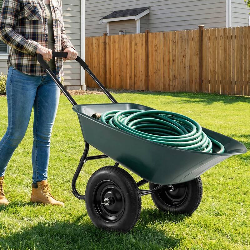 Costway 2 Tire Wheelbarrow Cart Heavy-duty Dolly Utility Cart