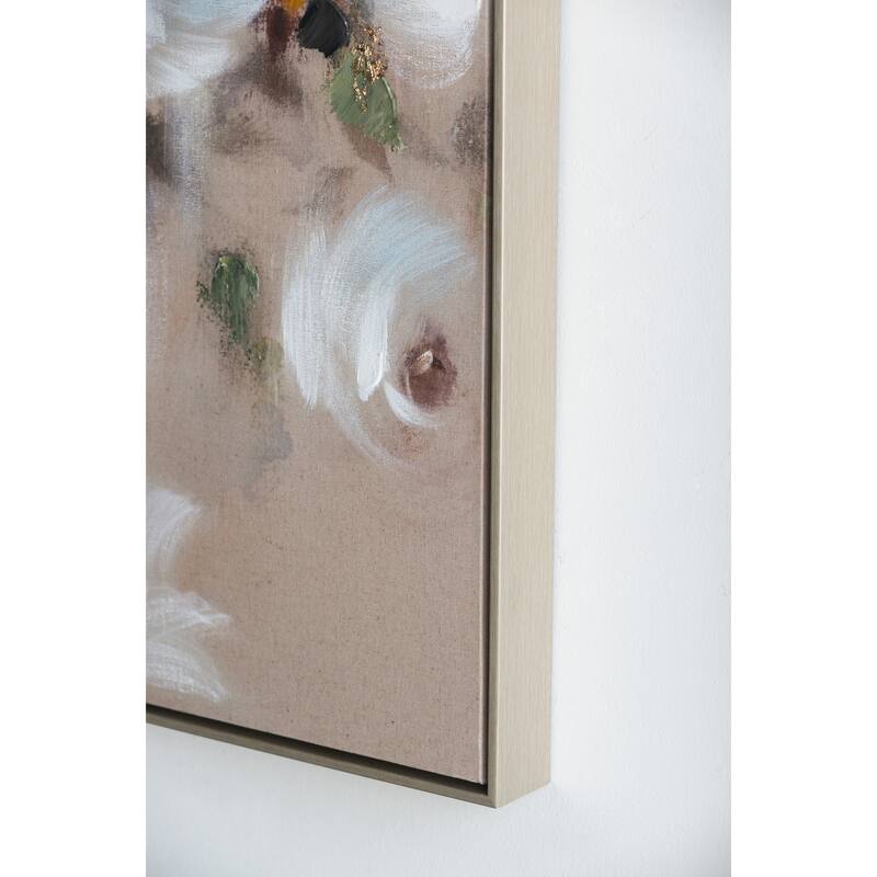 Modern Square Framed Framed Wall Decor Flower Canvas Print with Canvas, for Living Room Kitchen Foyer Office