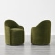 preview thumbnail 11 of 12, Modern Swivel Dining Chair with Hidden Wheels & Arm Set of 2 - Green