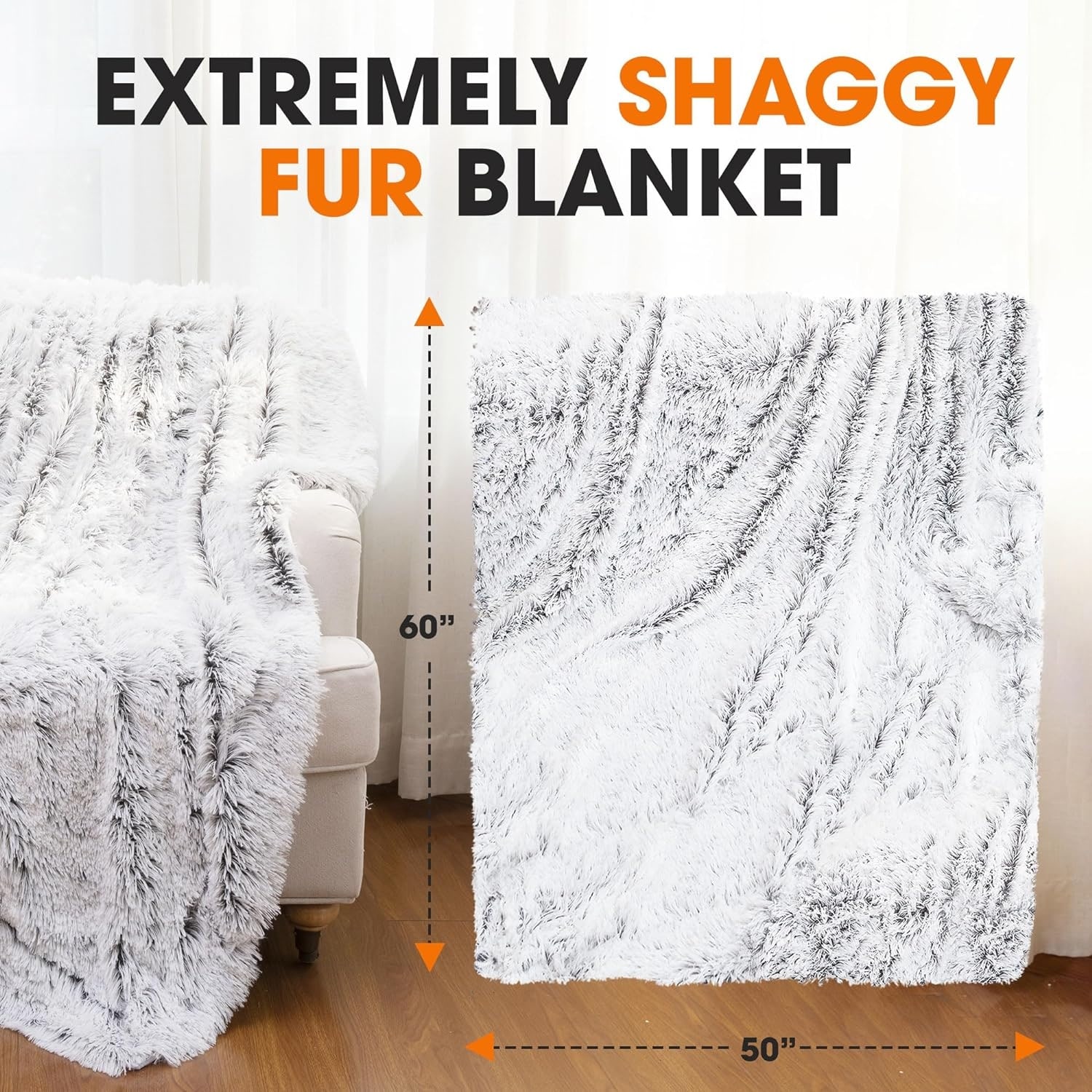 Cheer Collection Reversible Faux Fur Accent Throw Blanket-image