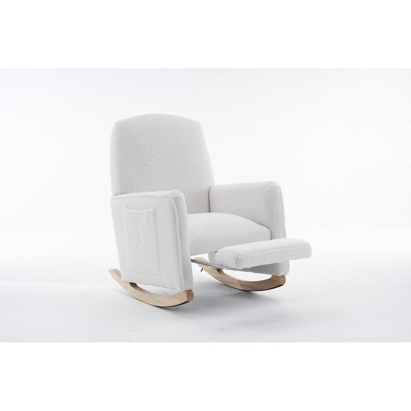 Nursery Rocking Chair With Adjustable Footrest