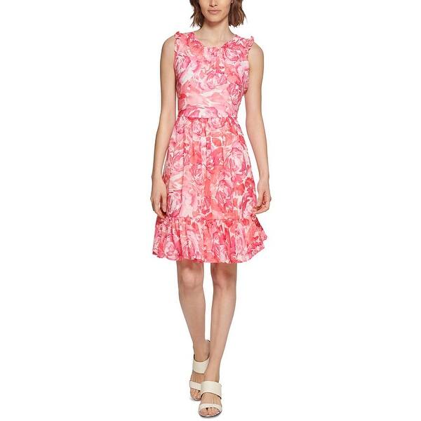 calvin klein printed a line dress Boden Women's Twist Front Linen Blend Dress in Black main image 0