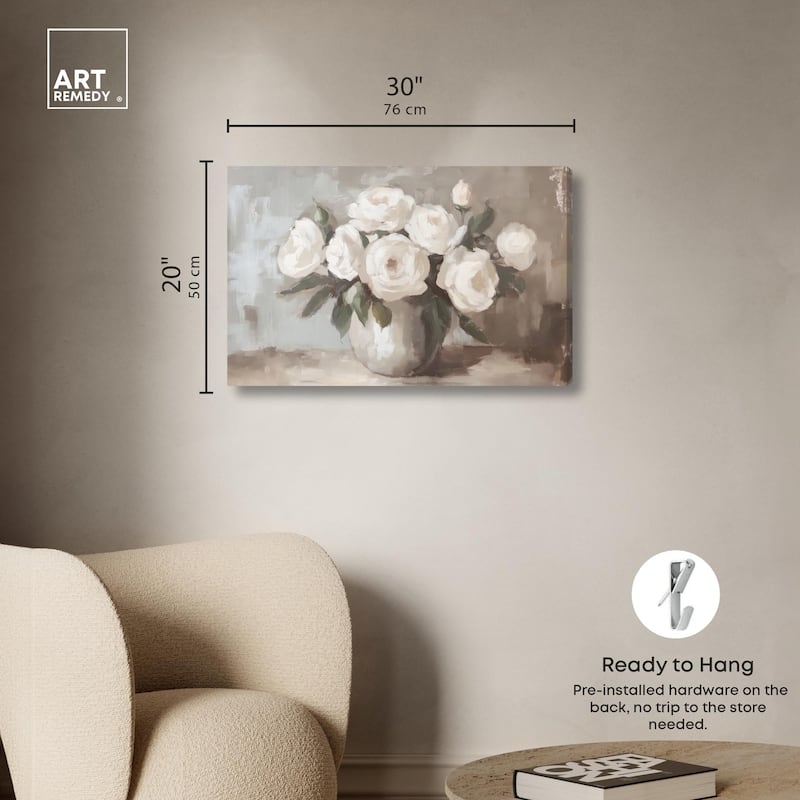 Creamy Cascade Cluster II Canvas by Art Remedy, Gallery Wrapped
