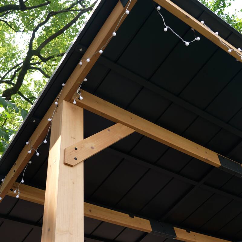 Cozywor 12 ft. x 10 ft. Solid Cedar Wood Outdoor Patio Gazebo