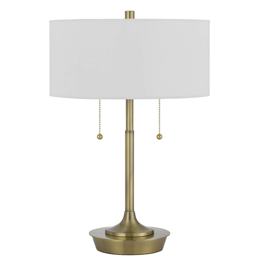 Kendal metal table lamp with pull chain switch, drum fabric shade - One Size
