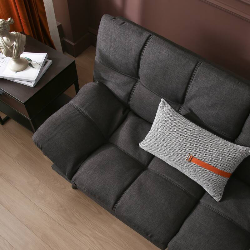 Modern Convertible Futon Sofa Bed with Converting Armrests, Backrests