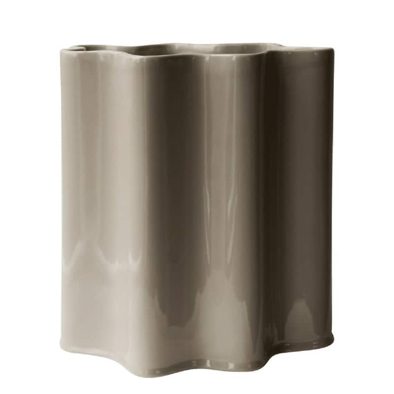 Solid Ceramic Geometric Planter - 11.5" - Beige