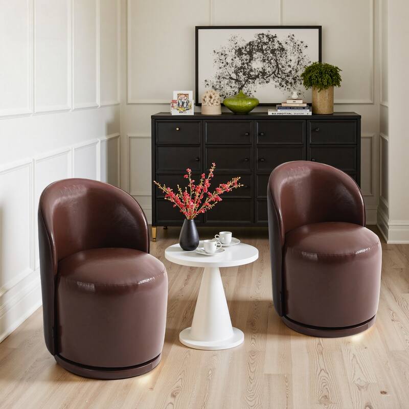 Modern Armless 360-Degree Swivel Dining Chair Barrel Chair
