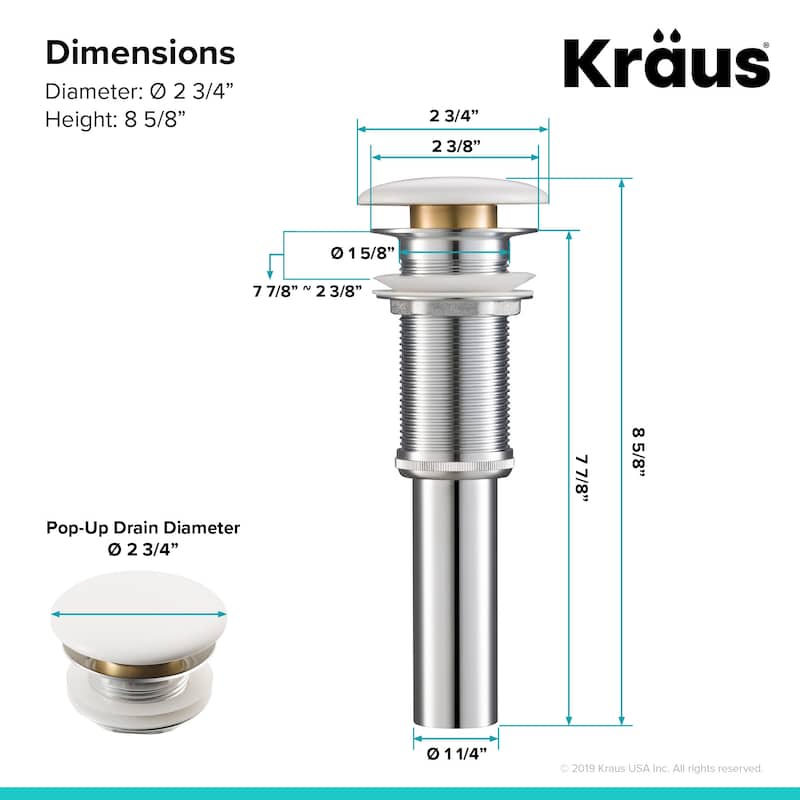 Kraus Viva 13" Circular Vitreous China Vessel Bathroom Sink with