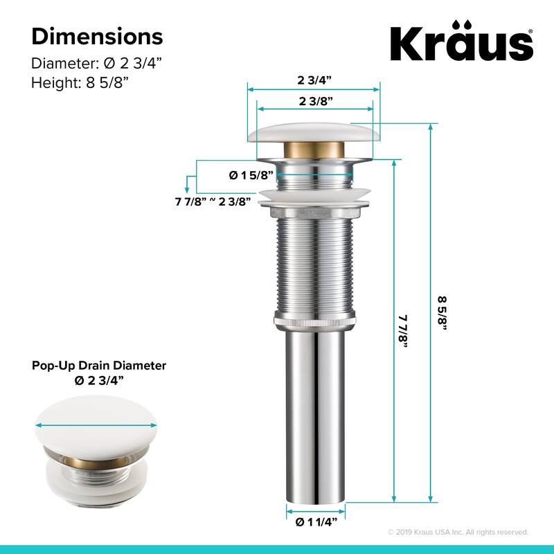 Kraus Viva 16-1/2" Circular Vitreous China Vessel Bathroom Sink with