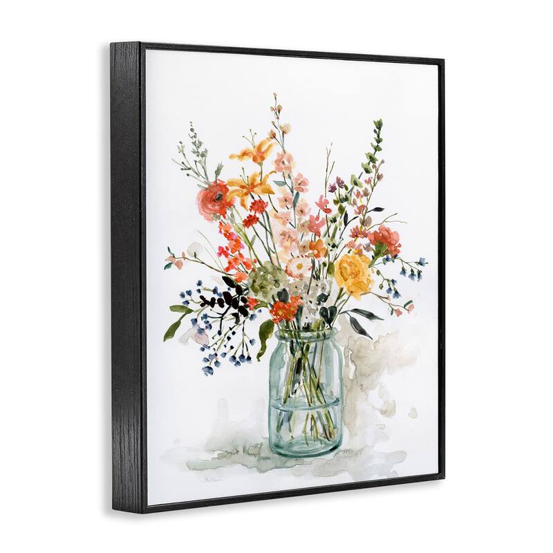 Stupell Warm Summer Meadow Floral Bouquet Still Life Painting Framed Wall Art