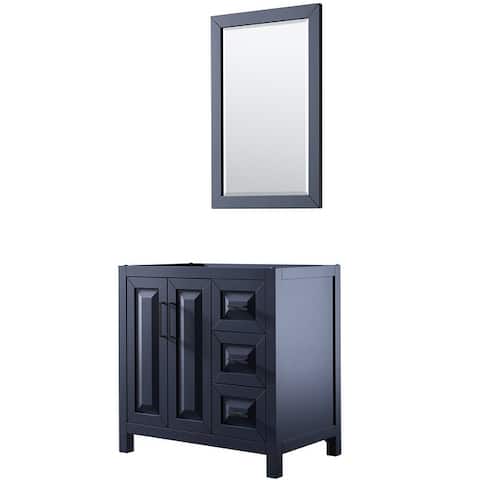 Daria 36-inch Single Vanity, No Top, 24-inch Mirror