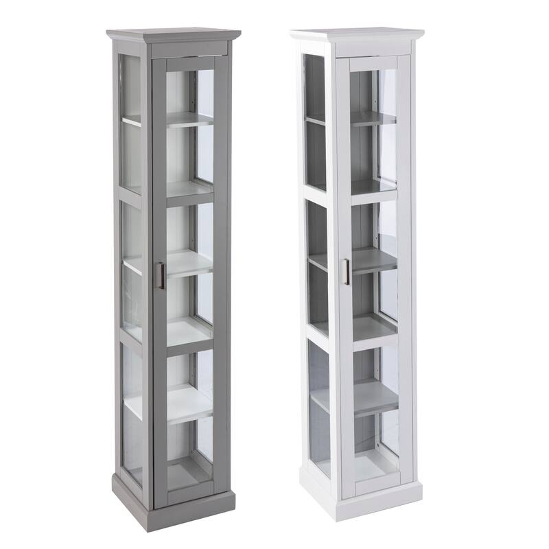 SEI Furniture Balcom Transitional Gray Wood Curio