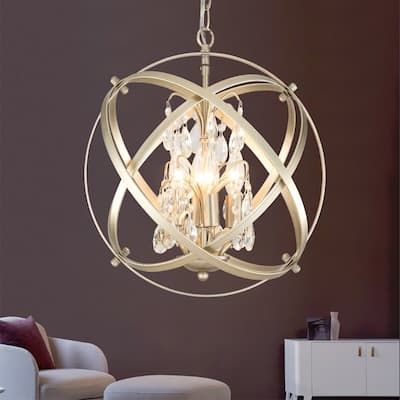 Maxax 4-Light Unique/Statement Globe Chandelier with Crystal