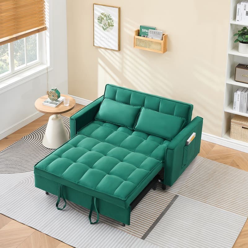 55-inch 3-in-1 Multifunctional Velvet Sofa Bed for Living Room