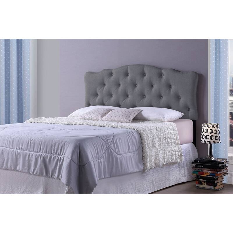 Rita Modern and Contemporary Faux Leather Upholstered Button-tufted Scalloped Headboard