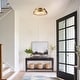 preview thumbnail 2 of 9, Rennnsan 14.2 in. 2-Light Mid-Century Modern Aged Bronze Drum Flush Mount Ceiling Lights with Frosted Glass for Foyers/ Hallways