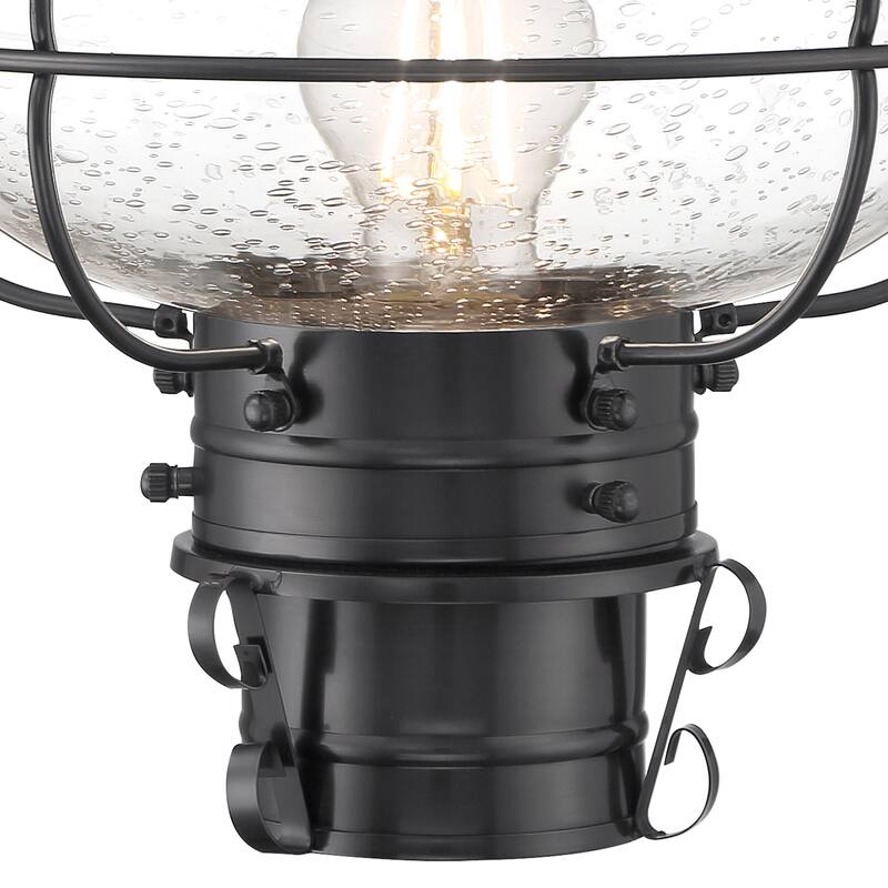Elk Home Classic Onion Outdoor Post Light - Gun Metal with Seeded Glass