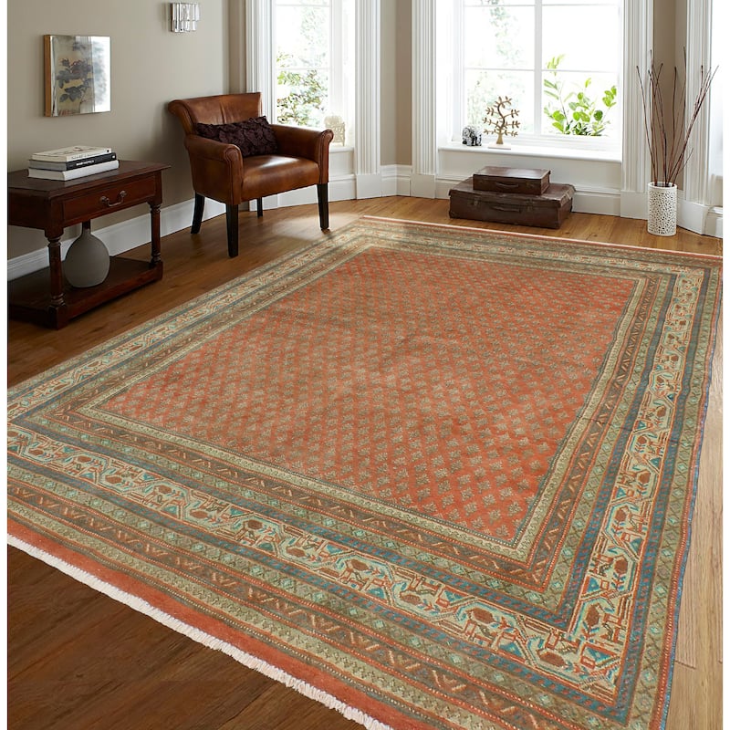 Fine Vintage Distressed Cartere Rust/Beige Rug - 6'0" x 8'6"