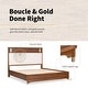 preview thumbnail 4 of 12, Furniture of America Forma Mid-Century Modern Walnut Boucle Platform Bed with LED Reading Light