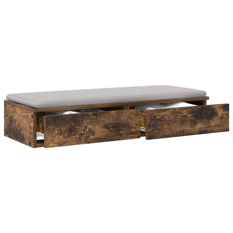 vidaXL Bed Drawers Smoked Oak 31.50 x 14.37 x 6.50 in Engineered Wood