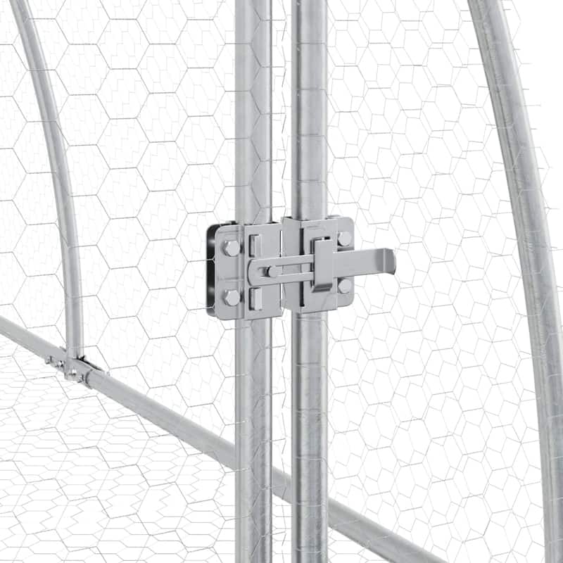 vidaXL Rabbit Hutch Bunny House Animal Enclosure Silver Galvanized Steel