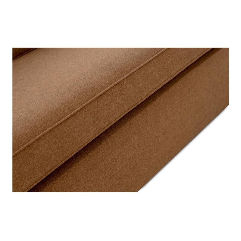 NADAAL STUDIOS Cyris Sofa, Minimalist Silhouette with Layered Back Cushions and Performance Upholstery, Rust