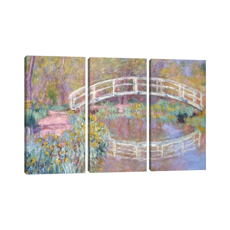 iCanvas "Bridge in Monet's Garden, 1895-96 " by Claude Monet 3-Piece Canvas Wall Art Set
